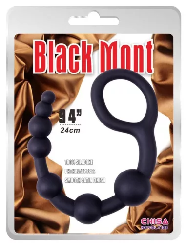 Anális golyók U forma Black Mont 30 x 4,5 cm