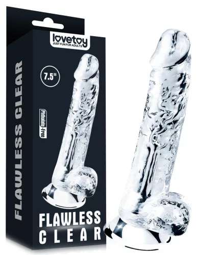 Átlátszó dildo hibátlan táskával 16 x 3,5 cm