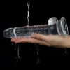 Átlátszó dildo hibátlan táskával 16 x 3,5 cm