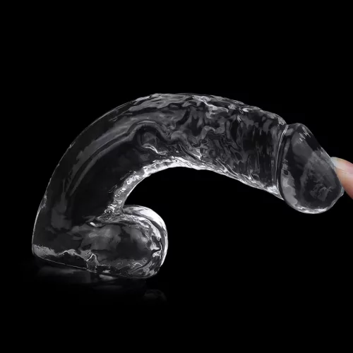 Átlátszó dildo hibátlan táskával 16 x 3,5 cm