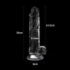 Átlátszó dildo hibátlan táskával 16 x 3,5 cm