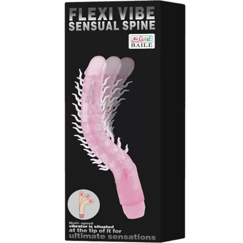 BAILE - FLEXI VIBE ÉRZÉKI GERINC HAJLÍTHATÓ VIBRÁLÓ DILDO LILAC 23,5 CM