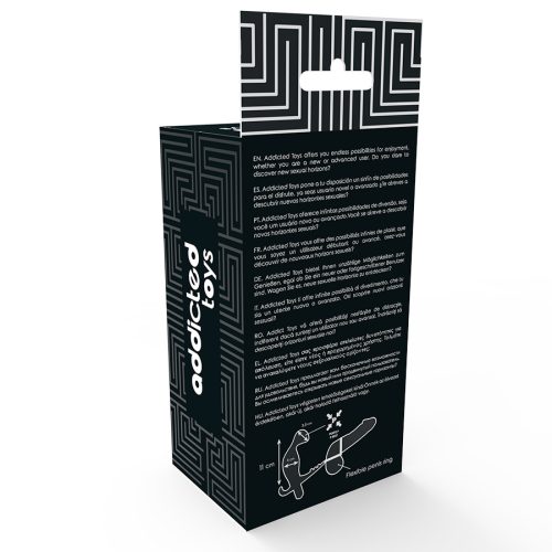 ADDICTED TOYS - ANÁLIS DUGÓ DUPLA PÉNISZGYŰRŰVEL ÉS HERÉKKEL FEKETE