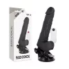 BASECOCK - REALISTA VIBRÁTOR TÁVIRÁNYÍTÓ FEKETE, HERÉKKEL 19,5 CM -O-4 CM