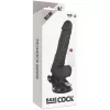 BASECOCK - REALISTA VIBRÁTOR TÁVIRÁNYÍTÓ FEKETE, HERÉKKEL 19,5 CM -O-4 CM