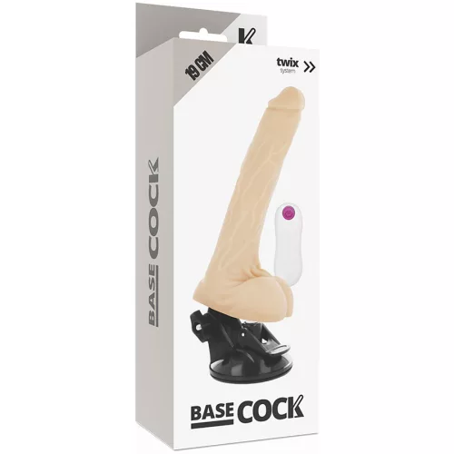 BASECOCK - REALISTA VIBRÁTOR TÁVIRÁNYÍTÓ BŐR 19 CM -O-4 CM