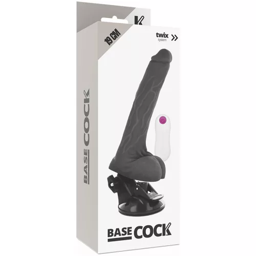 BASECOCK - REALISTA VIBRÁTOR TÁVIRÁNYÍTÓ FEKETE 19 CM -O-4 CM