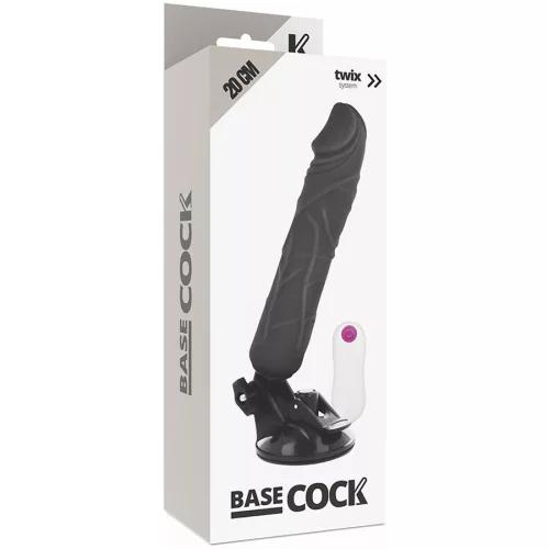 BASECOCK - REALISTA VIBRÁTOR TÁVIRÁNYÍTÓ FEKETE 20 CM -O-4 CM