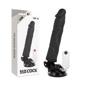   BASECOCK - REALISTA VIBRÁTOR TÁVIRÁNYÍTÓ FEKETE 21 CM -O-4 CM