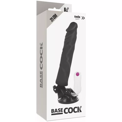 BASECOCK - REALISTA VIBRÁTOR TÁVIRÁNYÍTÓ FEKETE 21 CM -O-4 CM