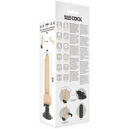 BASECOCK - REALISTA VIBRÁTOR TÁVIRÁNYÍTÓ HÚS 18,5 CM -O-4CM