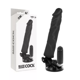   BASECOCK - REALISTA VIBRÁTOR TÁVIRÁNYÍTÓ FEKETE 21 CM -O-4 CM