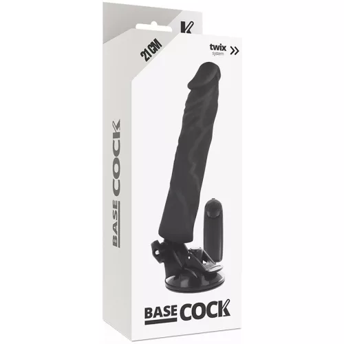 BASECOCK - REALISTA VIBRÁTOR TÁVIRÁNYÍTÓ FEKETE 21 CM -O-4 CM