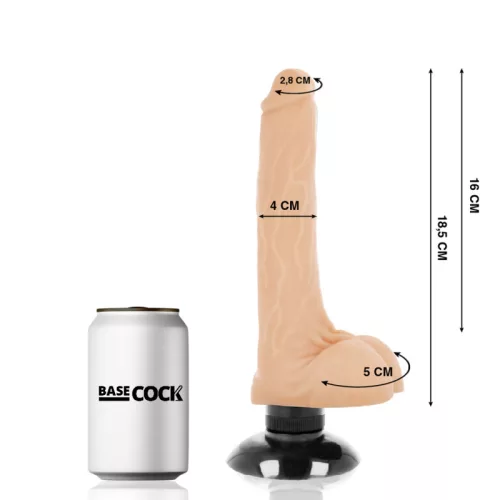 BASECOCK - REALISTA VIBRÁTOR 2-1 HÚS 18,5 CM -O-4 CM