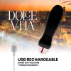 DOLCE VITA – ÚJRATÖLTHETŐ VIBRÁTOR, ÖT FEKETE, 7 SEBESSÉGES
