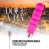 DOLCE VITA - ÚJRATÖLTHETŐ VIBRÁTOR, HAT RÓZSASZÍN, 7 SEBESSÉGES