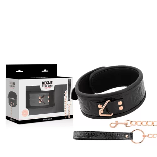 BEGME – BLACK EDITION PRÉMIUM VEGÁN BŐR NYAKÖRV NEOPRÉN BÉLÉSSEL
