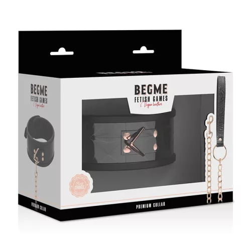 BEGME – BLACK EDITION PRÉMIUM VEGÁN BŐR NYAKÖRV NEOPRÉN BÉLÉSSEL