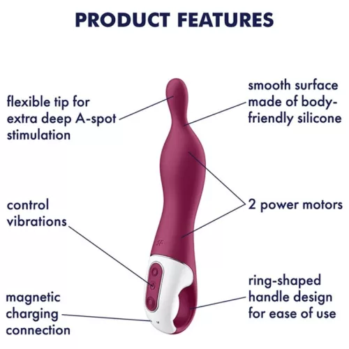 SATISFYER - LENYŰGÖZŐ 1 ASPOT VIBRÁTOR BERRY