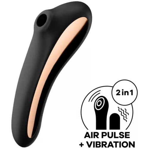 SATISFYER - DUAL KISS AIR PULSE VIBRÁTOR FEKETE