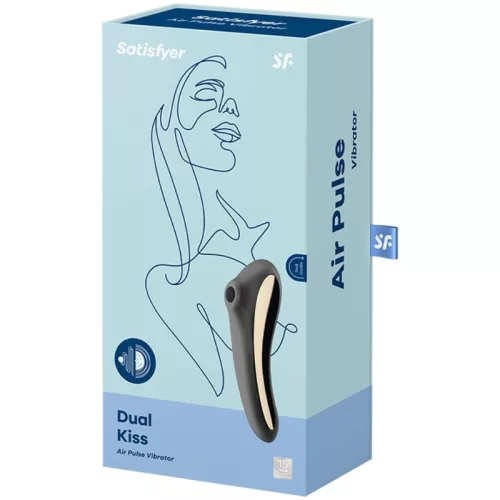 SATISFYER - DUAL KISS AIR PULSE VIBRÁTOR FEKETE