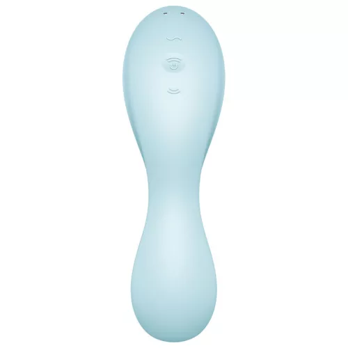SATISFYER - CURVY TRINITY 5 AIR PULSE STIMULATOR & VIBRATOR APP BLUE
