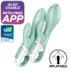 SATISFYER - AIR PUMP BUNNY 5+ FELFÚJHATÓ NYÚL VIBRÁTOR APP GREEN