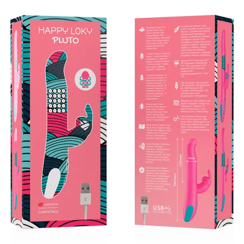 HAPPY LOKY - PLUTO NYÚL VIBRÁTOR ÉS ROTÁTOR + WATCHME TÁVIRÁNYÍTÓ