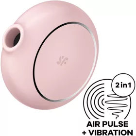  SATISFYER - PRO TO GO 3 DUPLA LÉGPULZUS STIMULÁTOR ÉS VIBRÁTOR RÓZSASZÍN