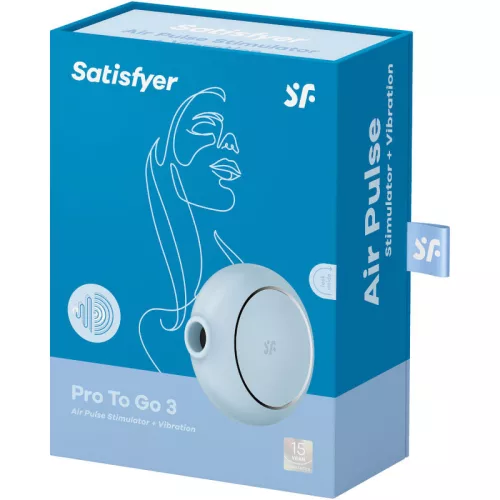 SATISFYER - PRO TO GO 3 DUPLA LÉGPULZUS STIMULÁTOR ÉS VIBRÁTOR KÉK