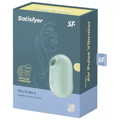 SATISFYER - PRO TO GO 2 DUPLA LÉGPULZUSSTIMULÁTOR ÉS VIBRÁTOR ZÖLD