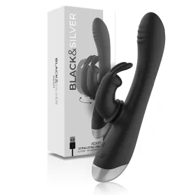   BLACK&SILVER - DJ. ADAM ÚJRATÖLTHETŐ SZILIKON NYÚL STIMULÁTOR FEKETE