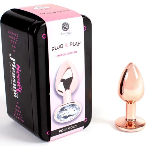 SECRETPLAY - FÉM BUTT PLUG RÓZSAARANY KIS MÉRET 7 CM