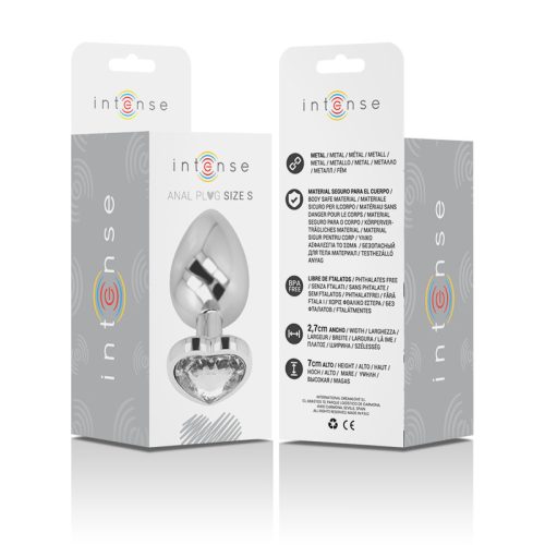 INTENSE - FEHÉR SZÍVŰ ALUMÍNIUM FÉM ANÁLIS DUGÓ S MÉRET