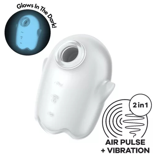 SATISFYER - VILÁGÍTÓ SZELLEM LÉGPULZUS ÉS VIBRÁTOR FEHÉR