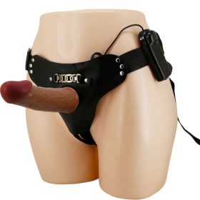   PRETTY LOVE - STARKS HARNESS BRIEFS MULTI-SPEED VIBRATION DILDO 17,5 CM VILÁGOSBARNA