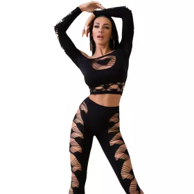 CHILIROSE - CR 4436 TOP & LEGGINS FEKETE S/L