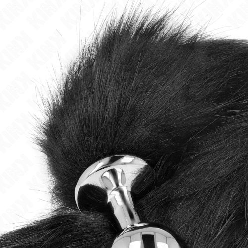 KINK - ANÁLIS DUGÓ MÉRET M 8 X 3,5 CM, SZINTETIKUS FAROKKAL 40 CM FEKETE