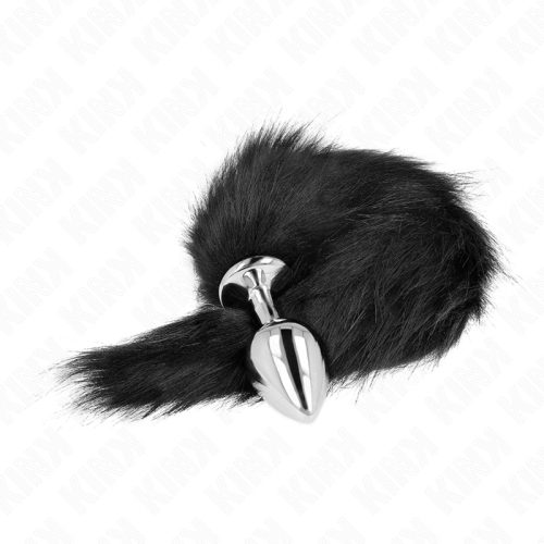 KINK - ANÁLIS DUGÓ MÉRET M 8 X 3,5 CM, SZINTETIKUS FAROKKAL 40 CM FEKETE