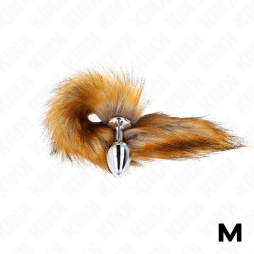 KINK - ANÁLIS DUGÓ MÉRET M 8 X 3,5 CM, SZINTETIKUS FAROKKAL 40 CM BARNA