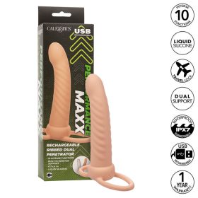   CALEXOTICS - MAXX BORDÁS DUPLA PENETRÁTOR 10 VIBRÁCIÓ HÚS