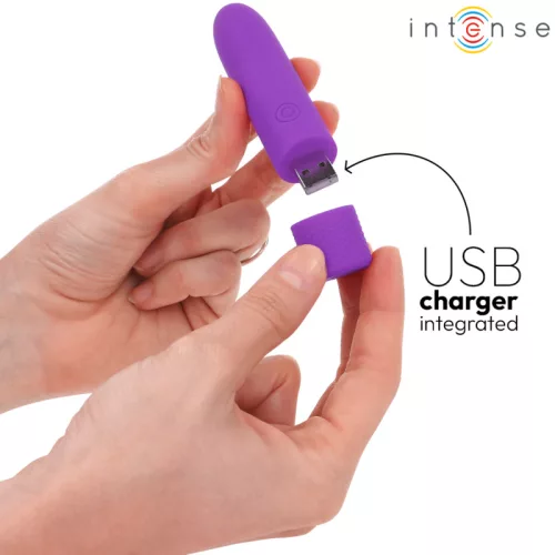 INTENSE - SYMONE USB TÖLTHETŐ REZGŐ GOLYÓ 8 REZGÉS LILA 10 X 2,2 CM