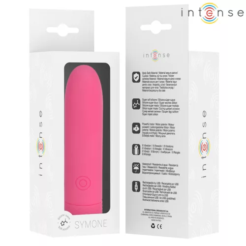 INTENSE - SYMONE USB TÖLTHETŐ REZGŐ GOLYÓ 8 REZGÉS RÓZSASZÍN 10 X 2,2 CM