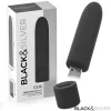 FEKETE ÉS EZÜST - GERI USB TÖLTHETŐ REZGŐ GOLYÓ 8 REZGÉS FEKETE 10 X 2,2 CM