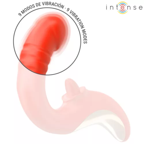 INTENSE - PAULINA VIBRÁTOR ÉS STIMULÁTOR U SHAPE RED