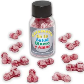   DIABLO PICANTE - 12 EGÉSZSÉG-PÉNZ-SZERELEM CUKORKA PÉNISZFORMA EPER/CSERESZNYE