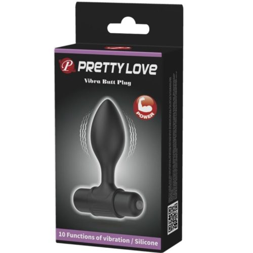 PRETTY LOVE - VIBRA BUTT 10 VIBRÁCIÓS ANÁLIS DUGÓ FEKETE