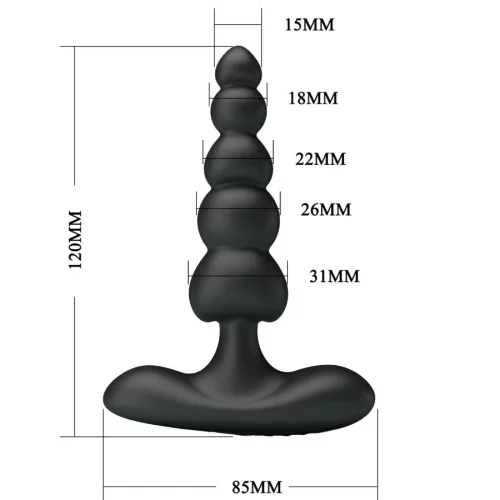 PRETTY LOVE - CORBAN ANAL VIBRATOR 10 VIBRATIONS BLACK
