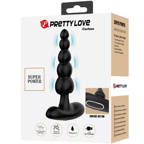 PRETTY LOVE - CORBAN ANAL VIBRATOR 10 VIBRATIONS BLACK