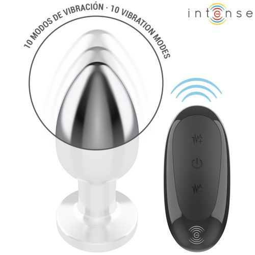 INTENSE - ANAL PLUG 10 VIBRÁCIÓS FÉM TÁVIRÁNYÍTÓVAL L